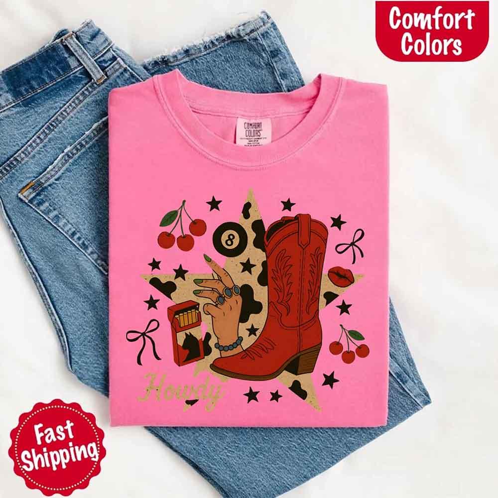 Howdy Cowgirl Star Collage Tee
