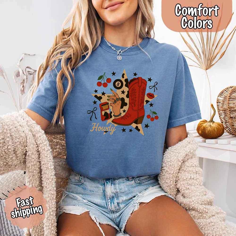 Howdy Cowgirl Star Collage Tee