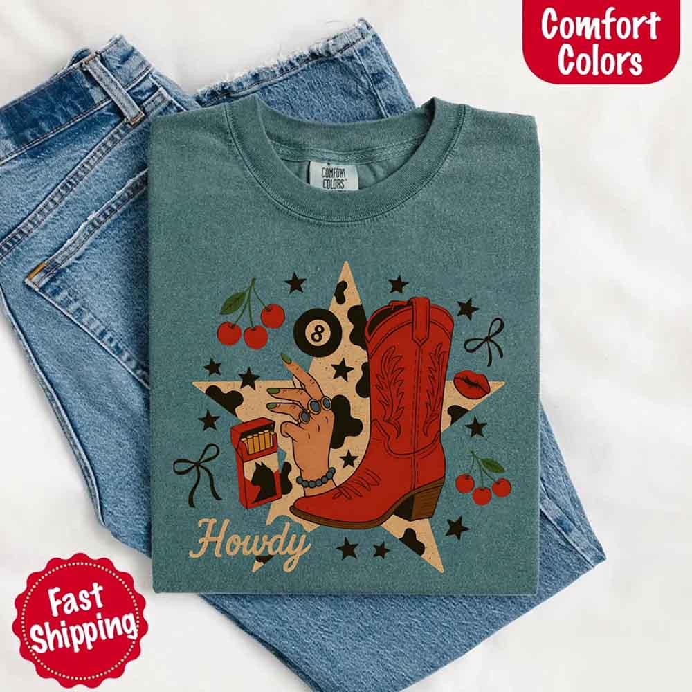 Howdy Cowgirl Star Collage Tee