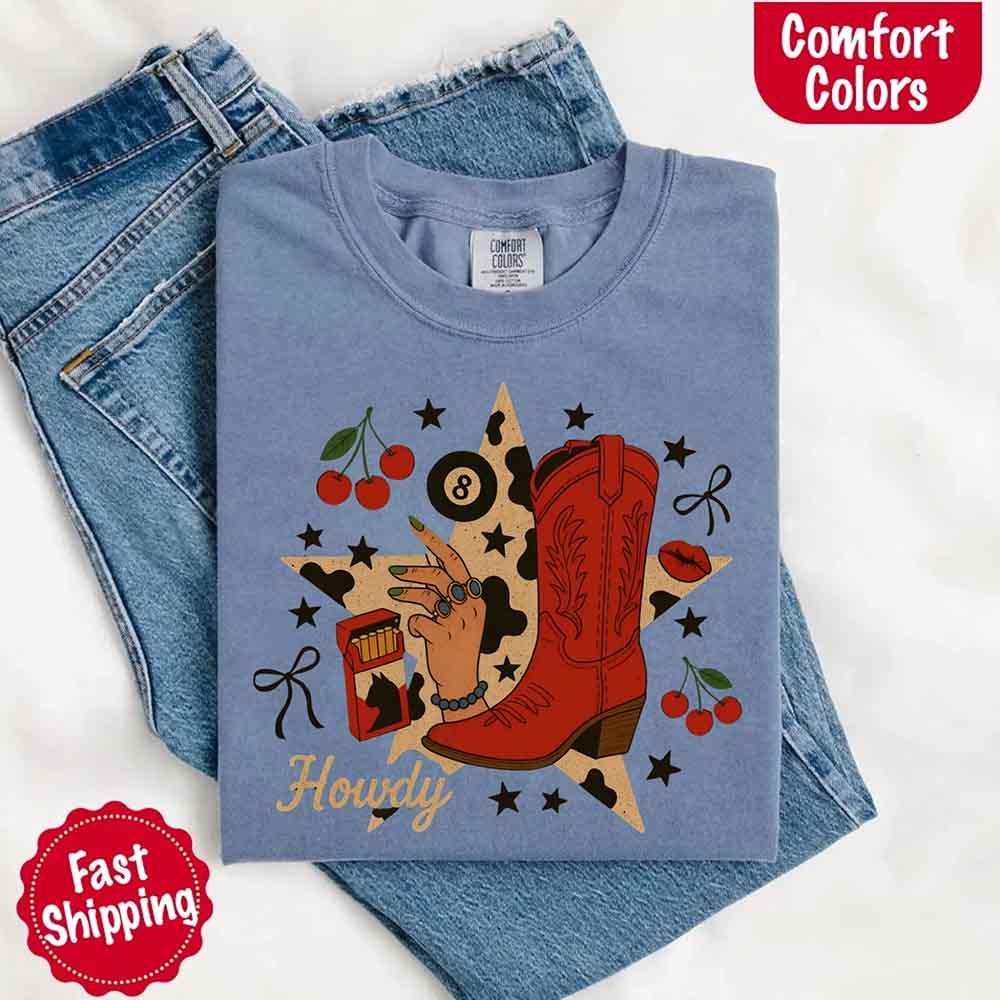 Howdy Cowgirl Star Collage Tee