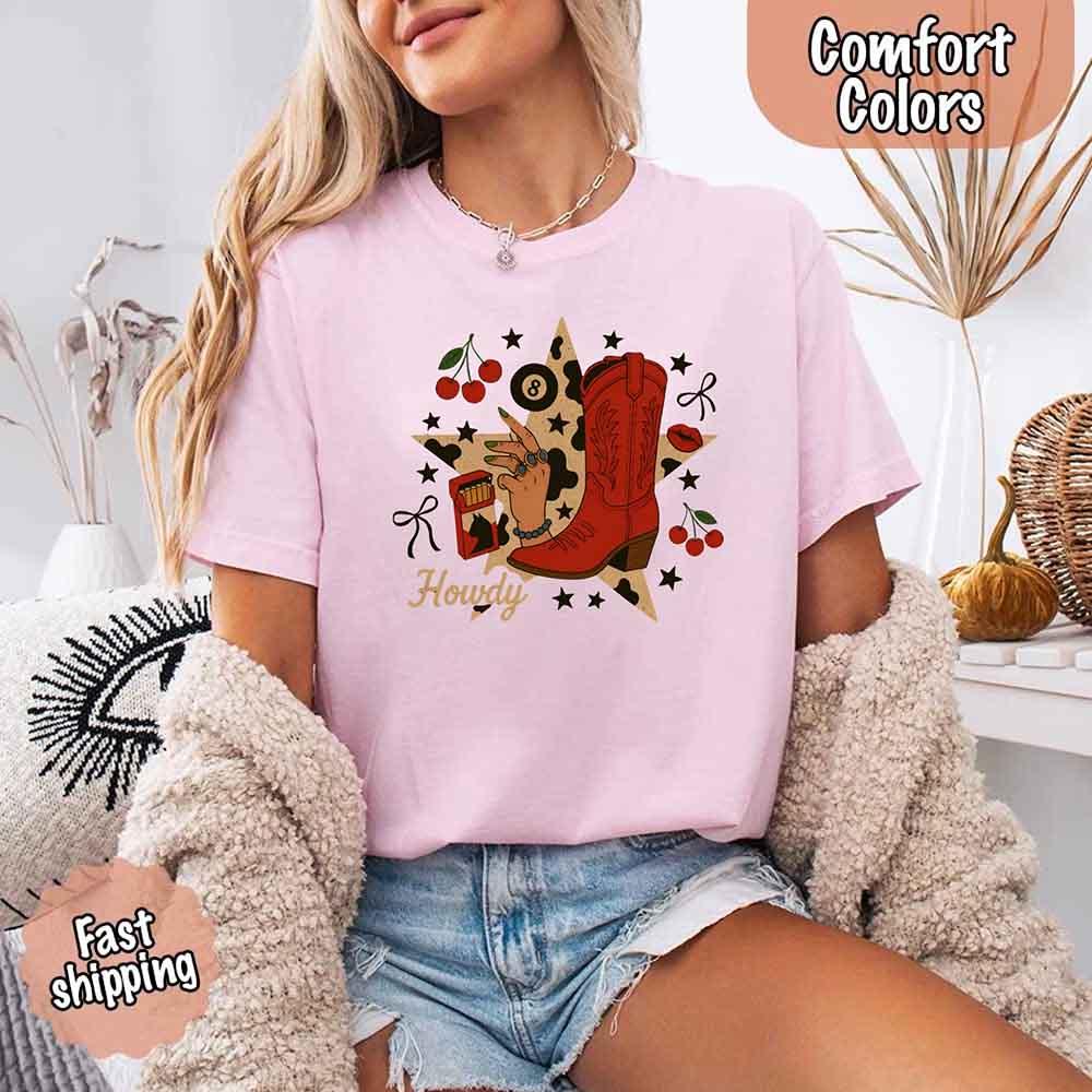 Howdy Cowgirl Star Collage Tee