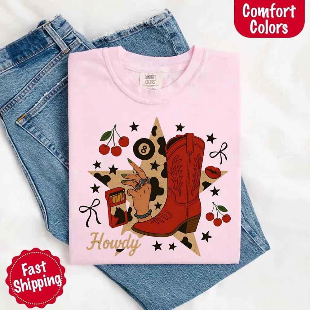 Howdy Cowgirl Star Collage Tee