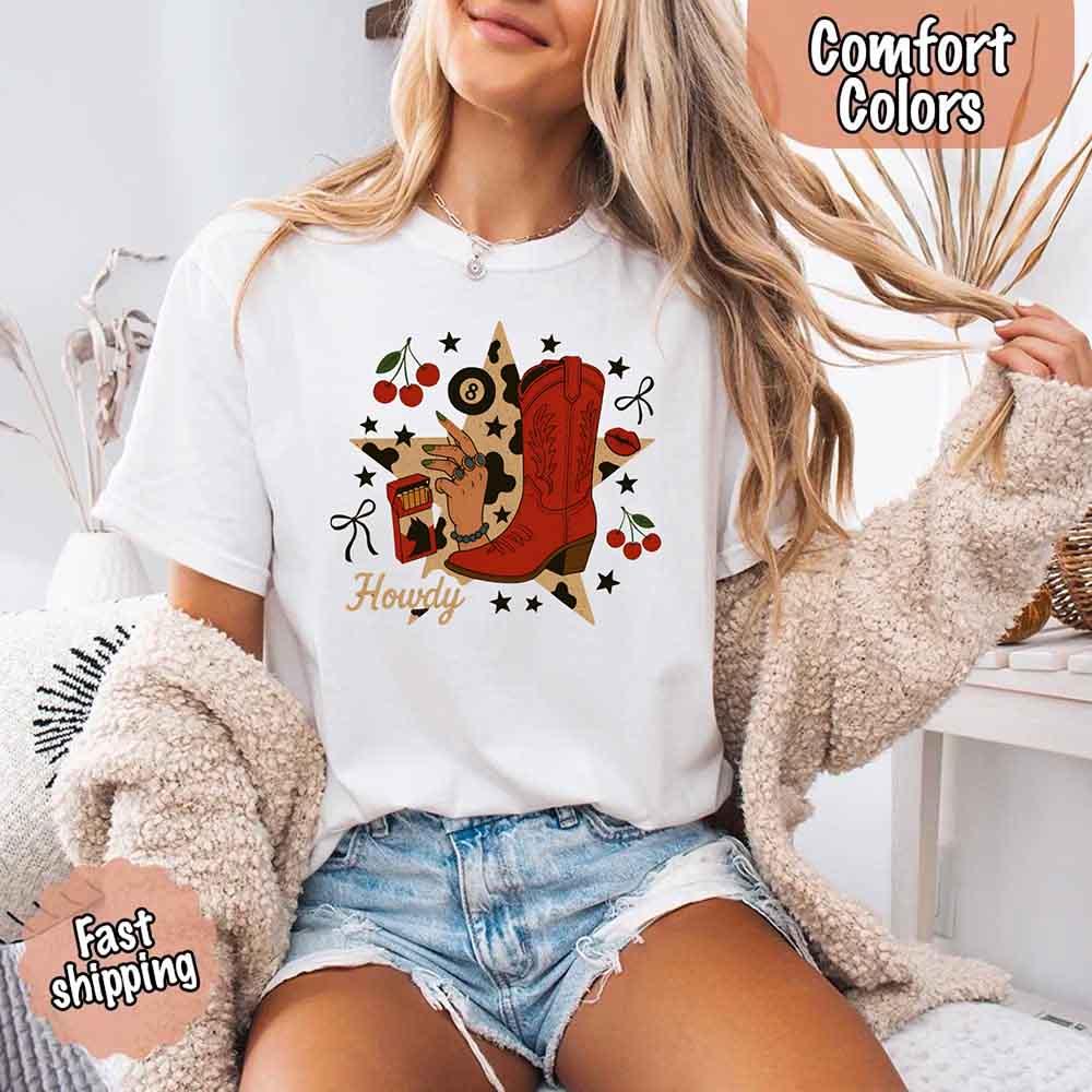 Howdy Cowgirl Star Collage Tee