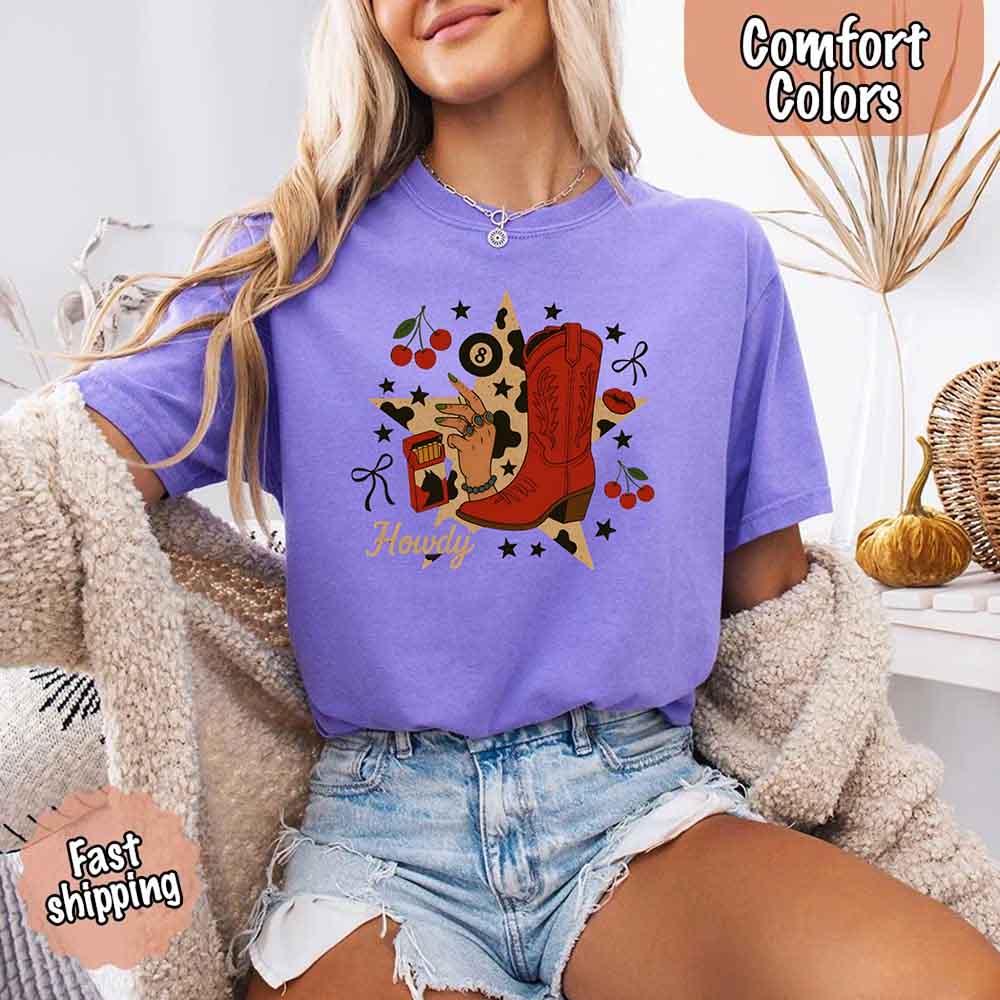 Howdy Cowgirl Star Collage Tee