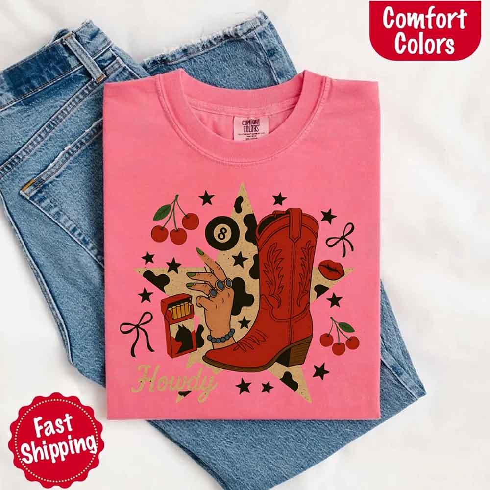Howdy Cowgirl Star Collage Tee