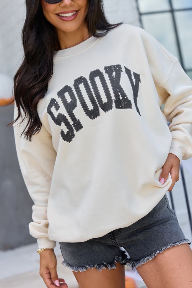 Spooky Block Cream Graphic Sweatshirt