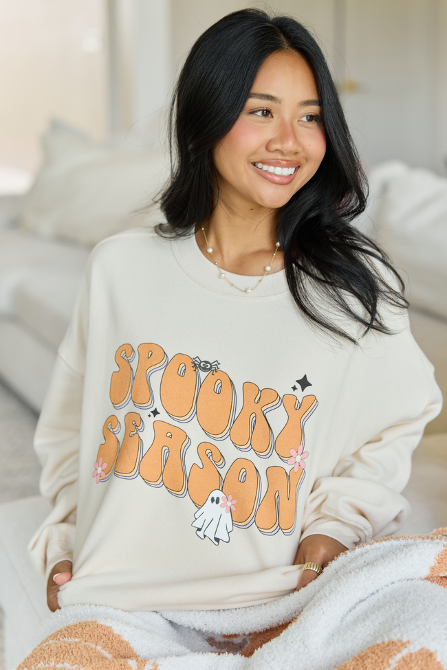 Spooky Season Cream Graphic Sweatshirt