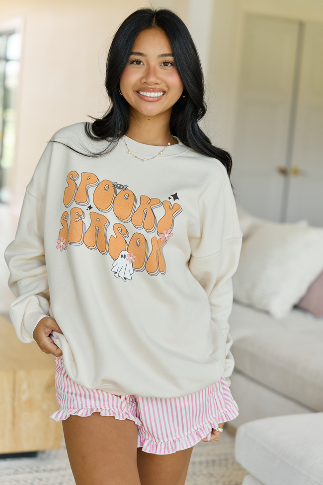Spooky Season Cream Graphic Sweatshirt