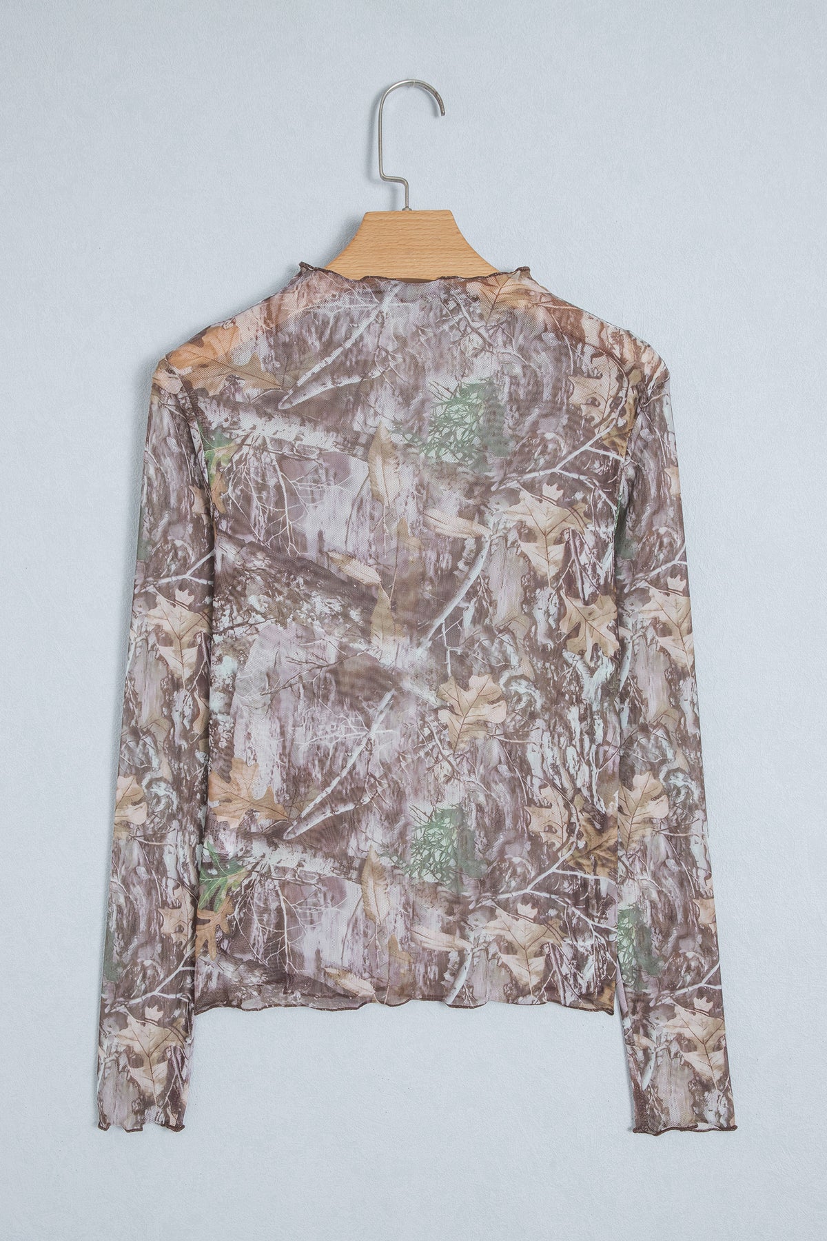 Leopard-Print Slim-Fit Mesh Mock-Neck Top