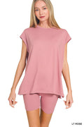 Buttery Soft Sleeveless Top & Biker Shorts Set
