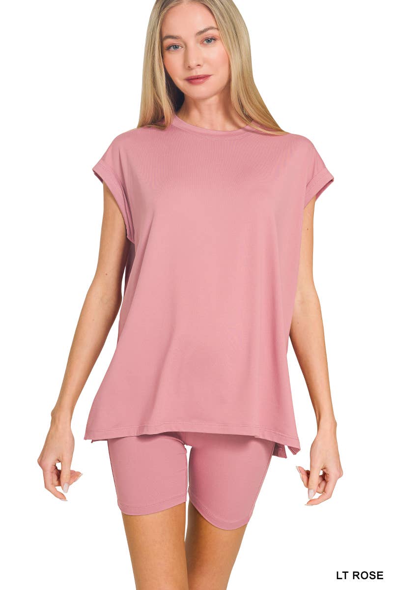 Buttery Soft Sleeveless Top & Biker Shorts Set