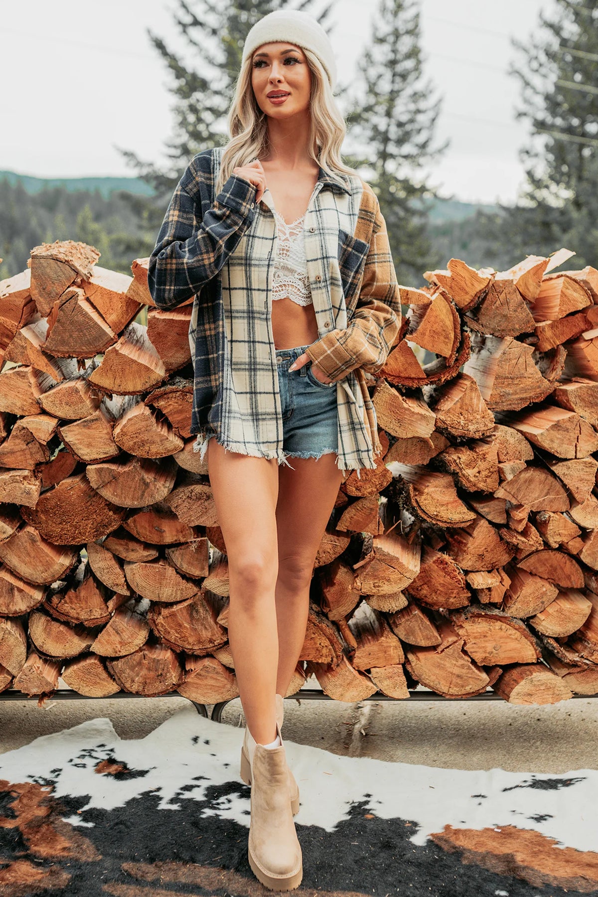 Multicolor Plaid Button-Up Shacket