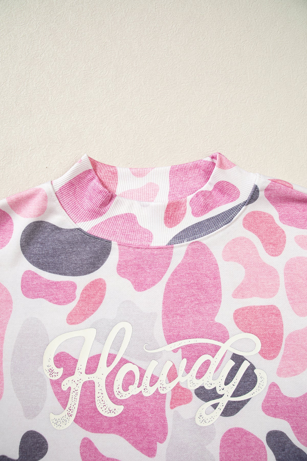 Camo HOWDY Mock-Neck Relaxed Tunic Sweatshirt