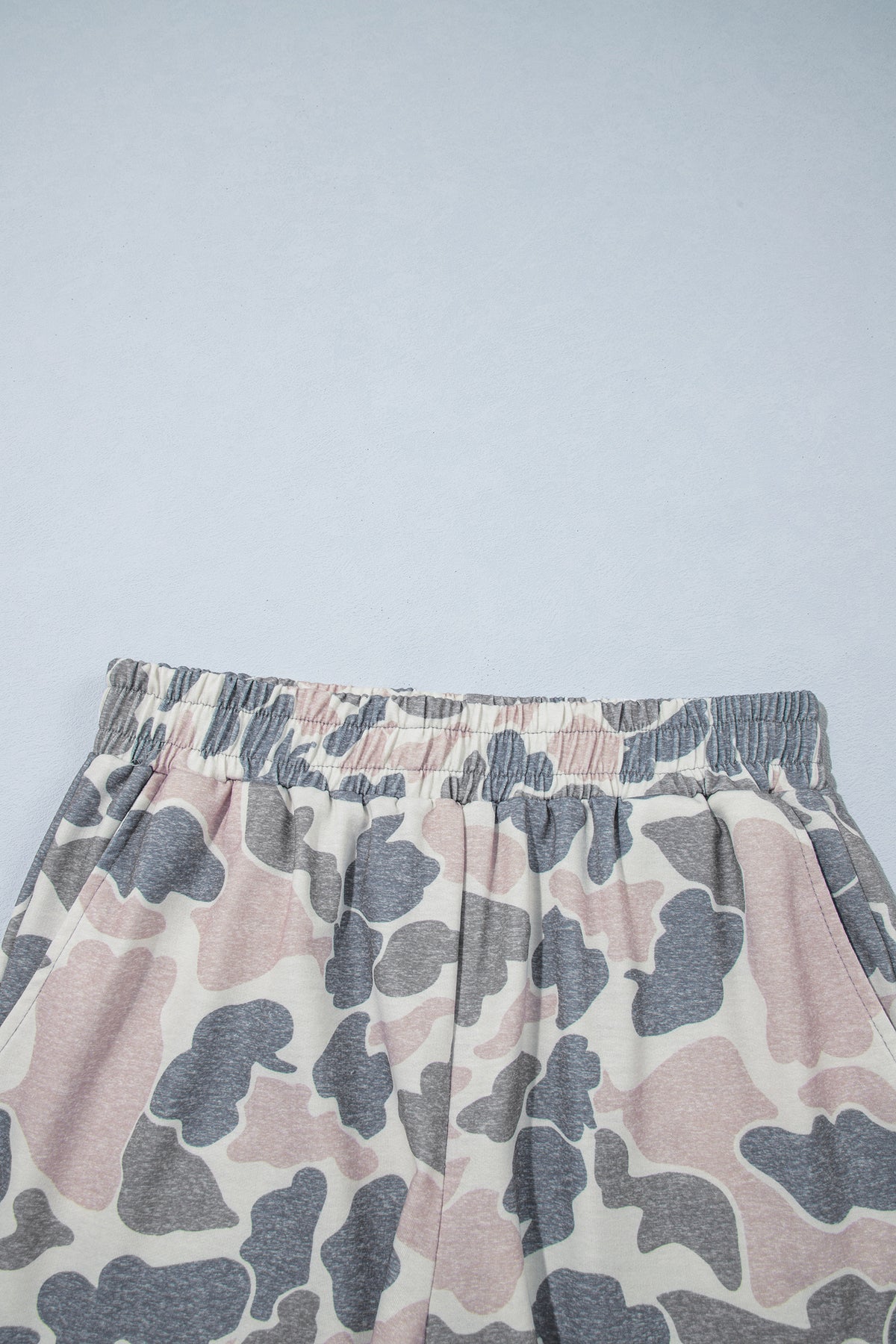 Multicolour Camo Patchwork Long-Sleeve Top and Shorts Set