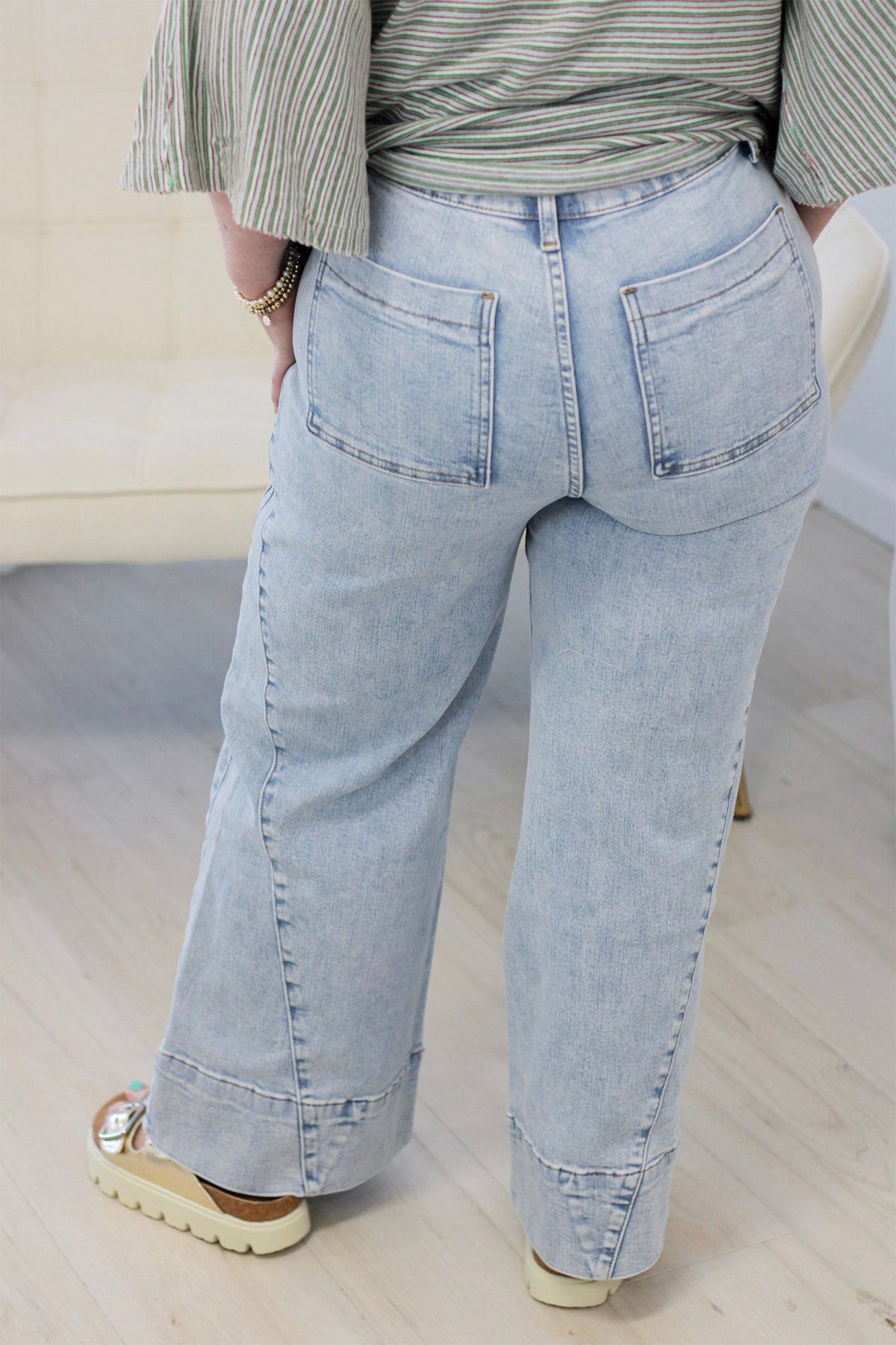 Beau Blue Plus-Size Panel-Seam Loose-Fit Jeans