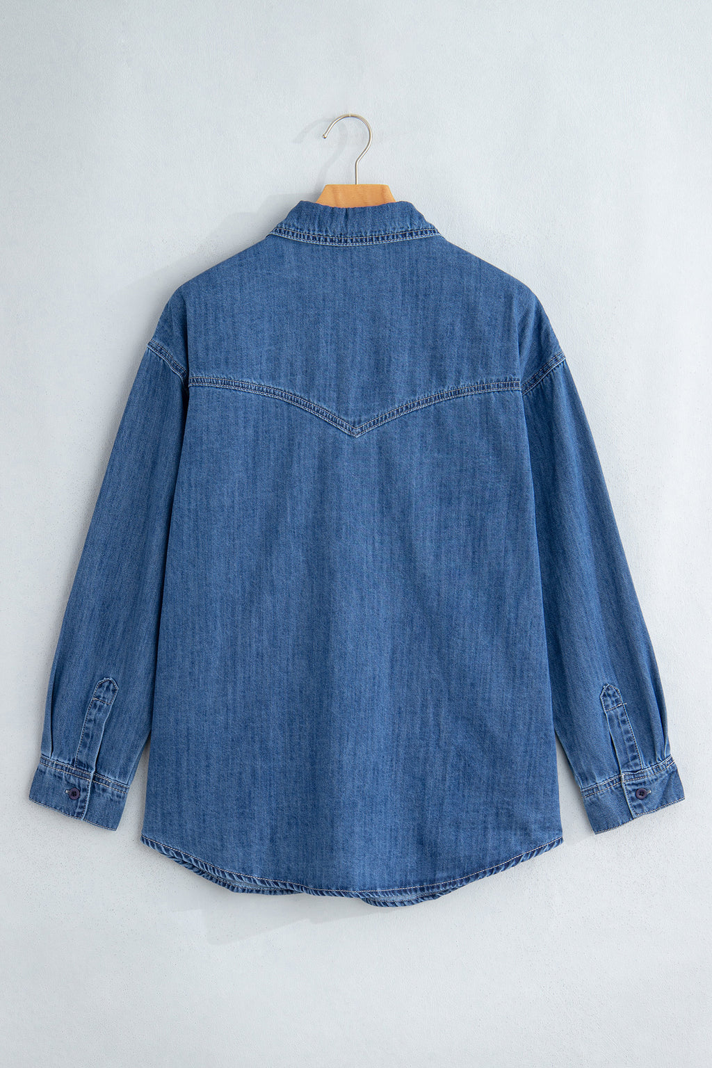 Sail Blue Western Pocket Denim Tunic Shirt