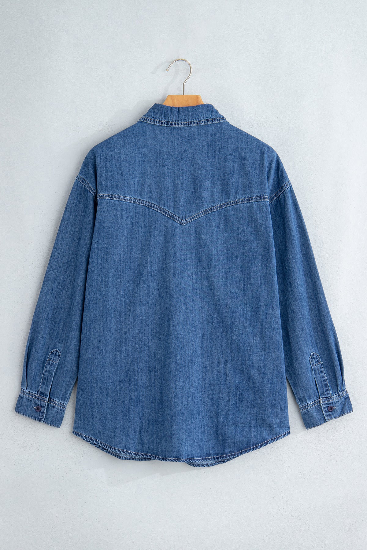 Sail Blue Western Pocket Denim Tunic Shirt