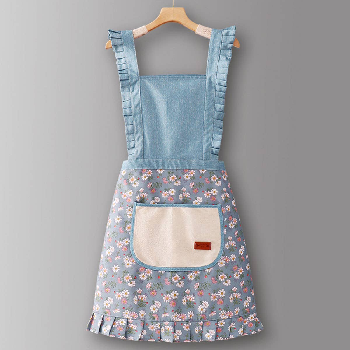 Floral Cotton Apron for Women with Adjustable Straps