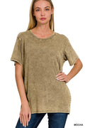 Washed Vintage Cotton Short Sleeve Top