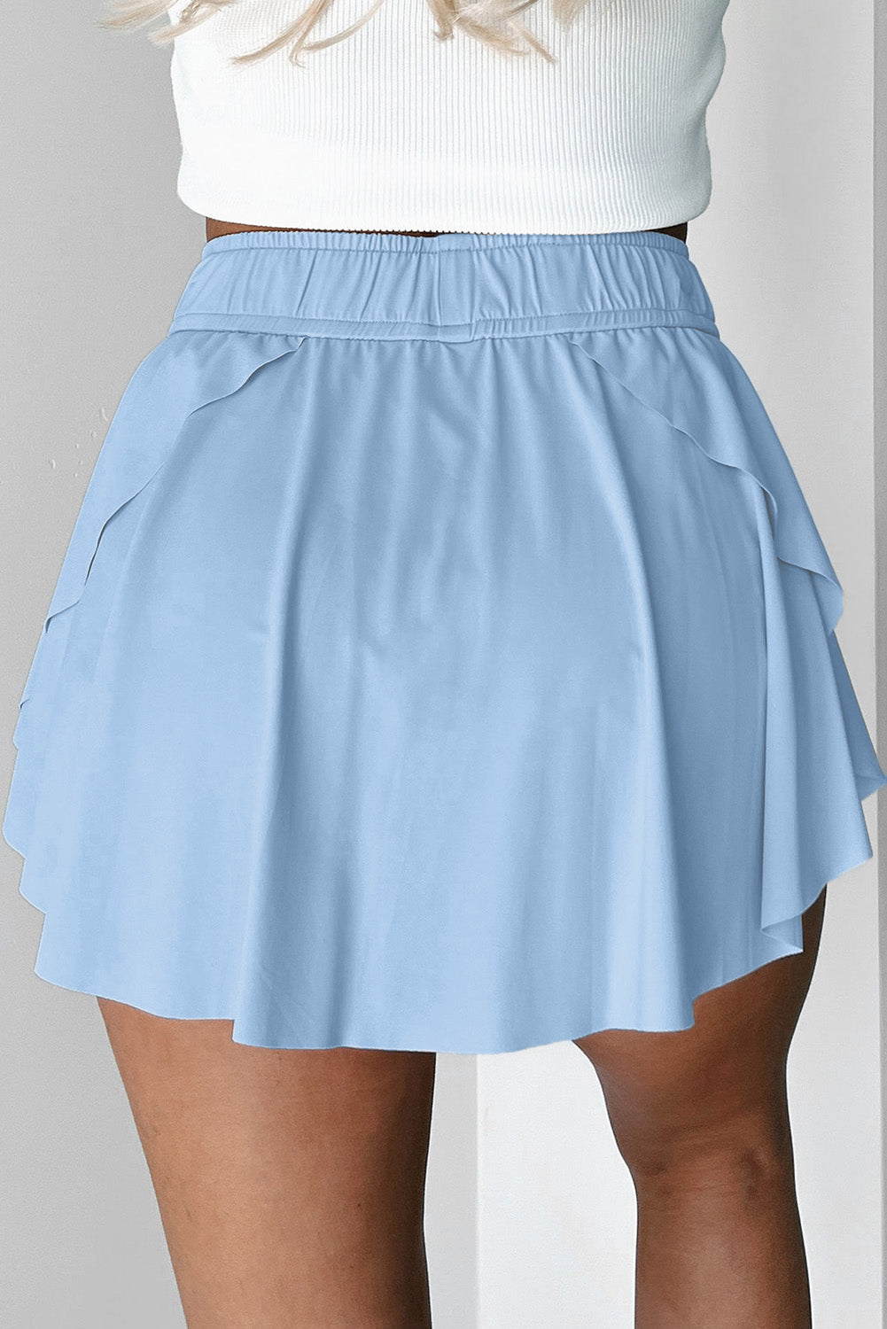 Active High-Waist Tennis Skorts with Built-In Lining