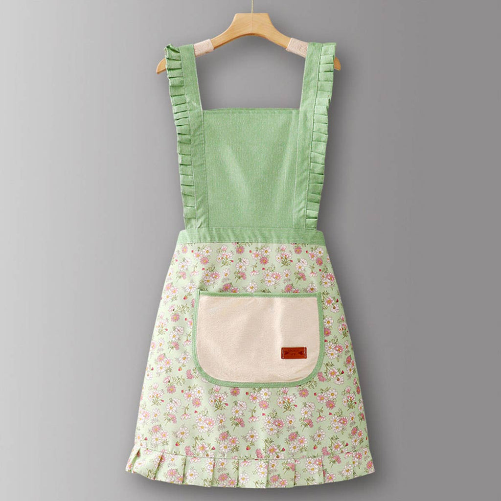 Floral Cotton Apron for Women with Adjustable Straps