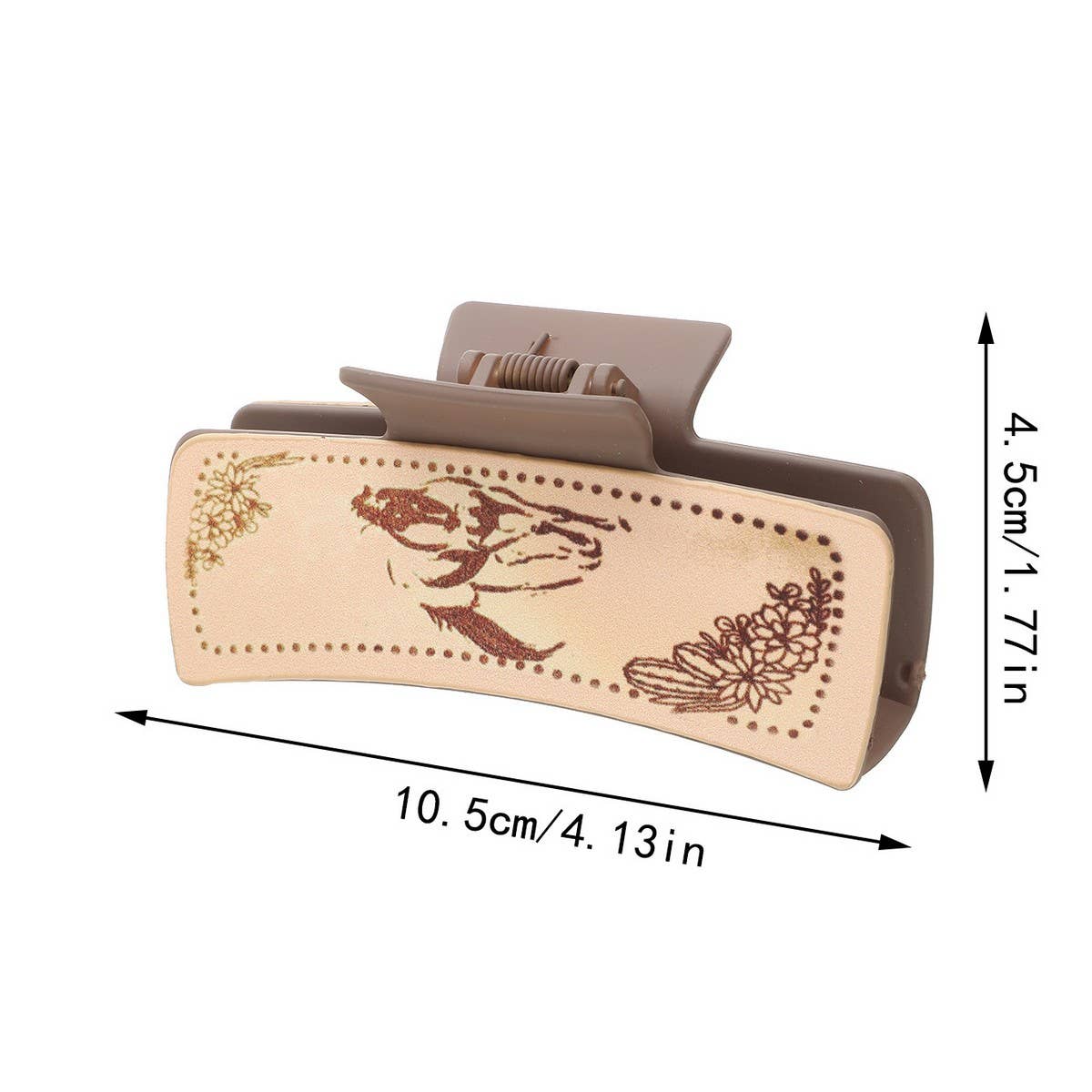 Cactus Print Faux Leather Hair Claw Clip — Western Style