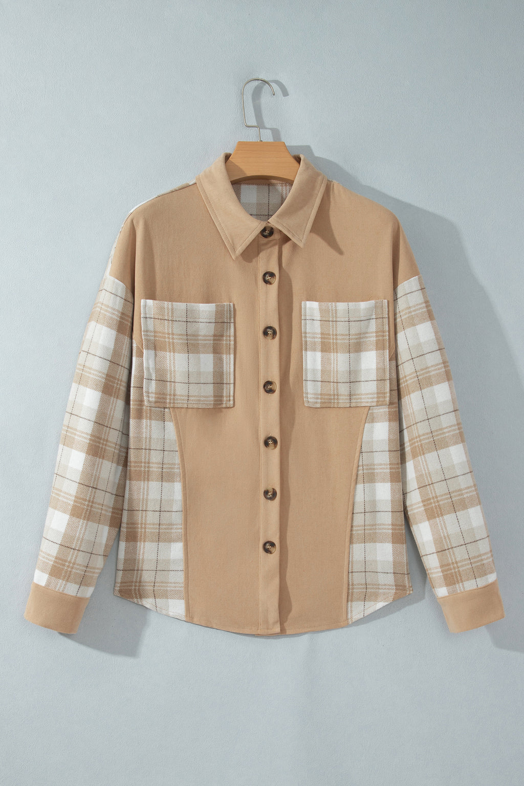 Multicolor Plaid Relaxed Button-Up Shacket