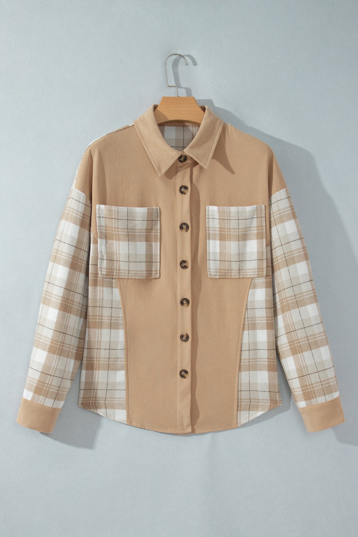 Multicolor Plaid Relaxed Button-Up Shacket