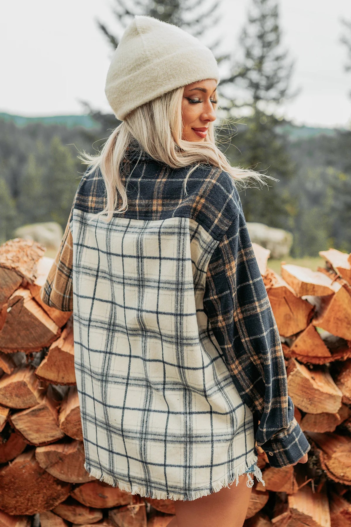 Multicolor Plaid Button-Up Shacket