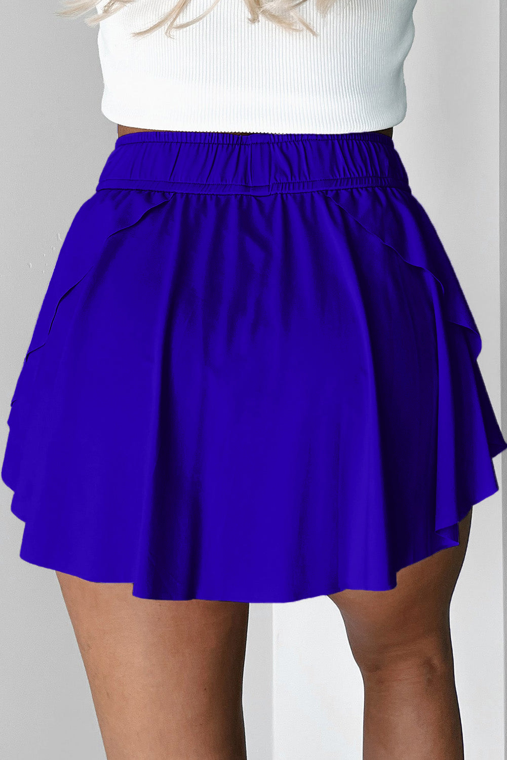 Active High-Waist Tennis Skorts with Built-In Lining