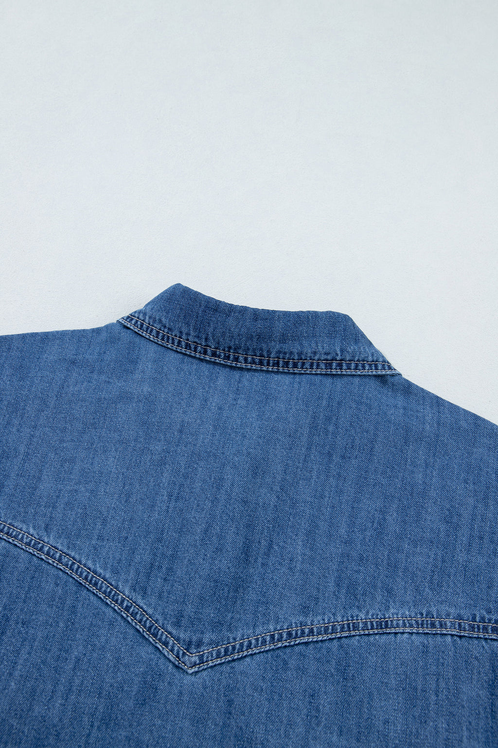 Sail Blue Western Pocket Denim Tunic Shirt