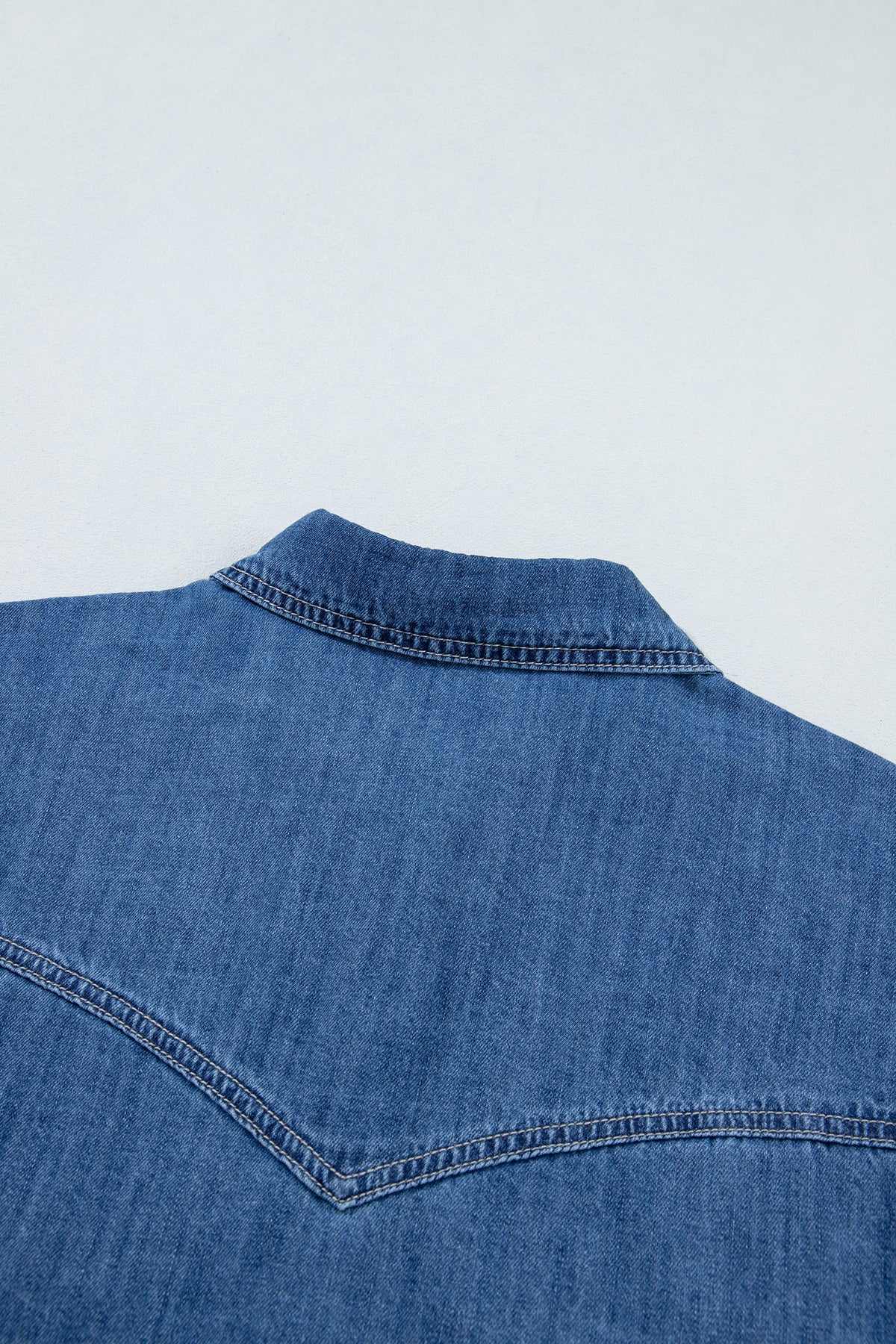 Sail Blue Western Pocket Denim Tunic Shirt