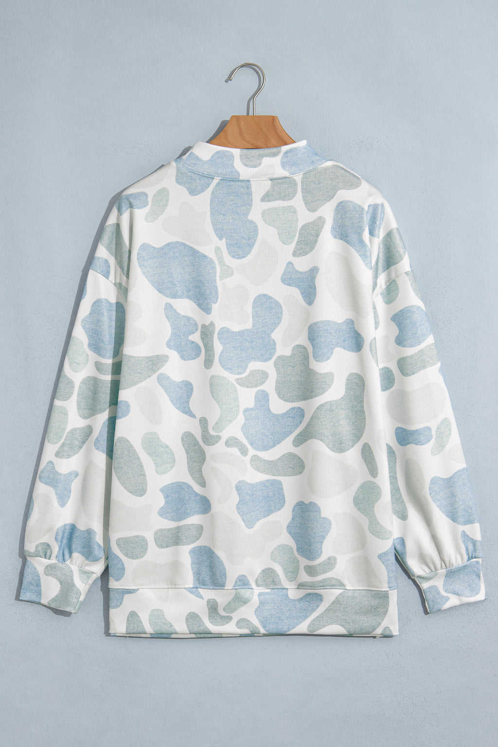 Camo HOWDY Mock-Neck Relaxed Tunic Sweatshirt