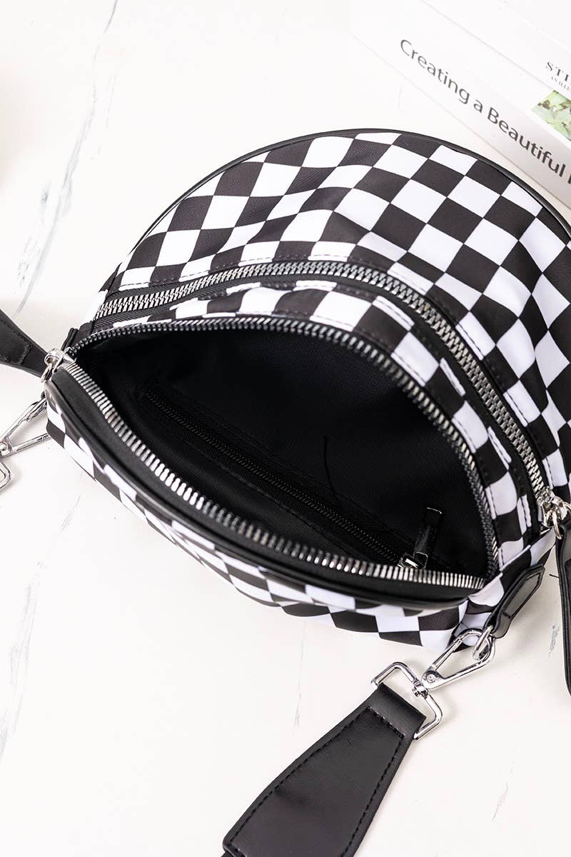 Double Zip Crescent Sling Bag