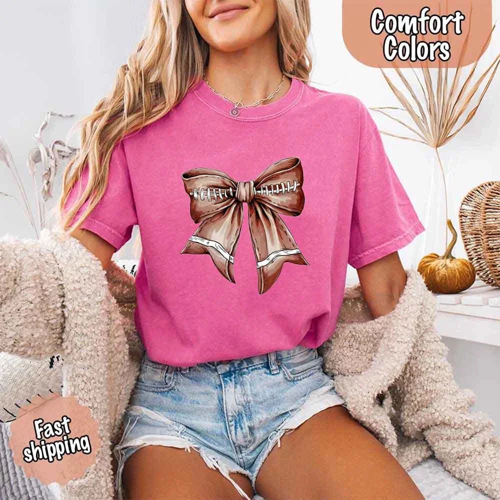 Vintage Football Bow T-Shirt