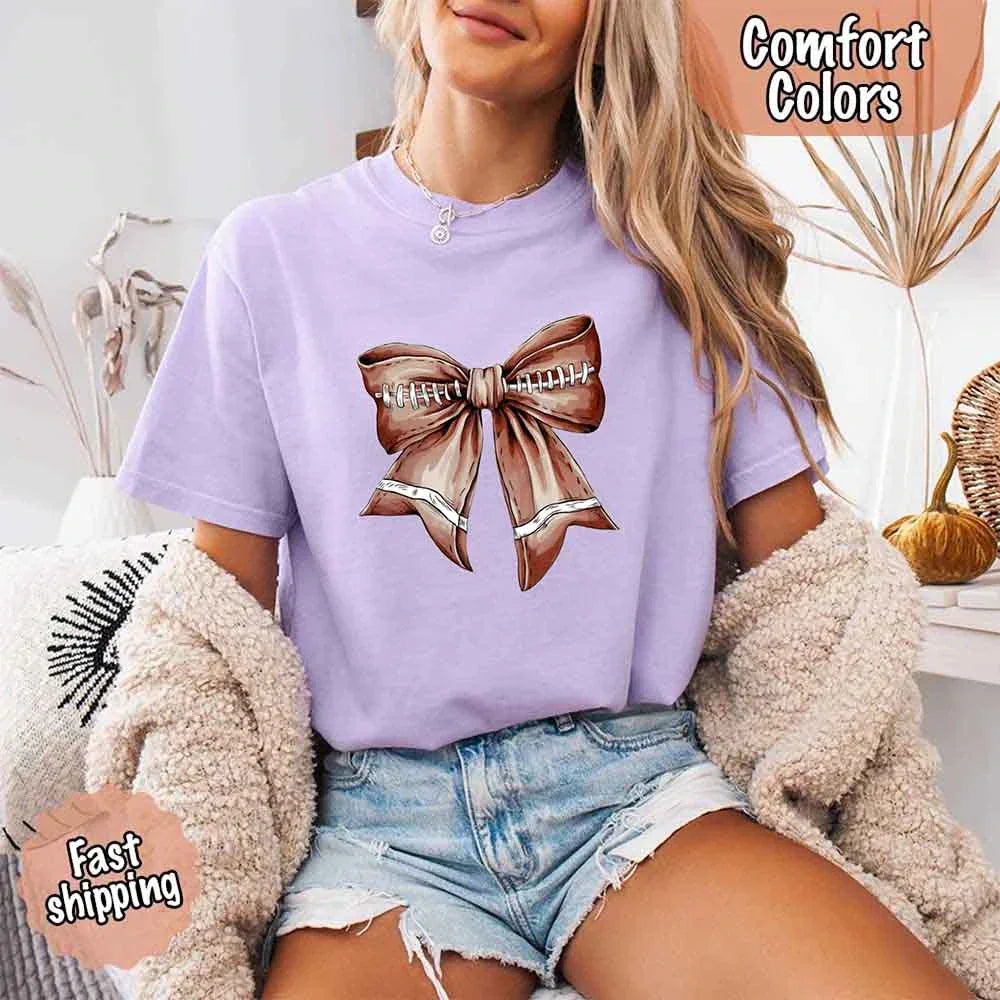 Vintage Football Bow T-Shirt