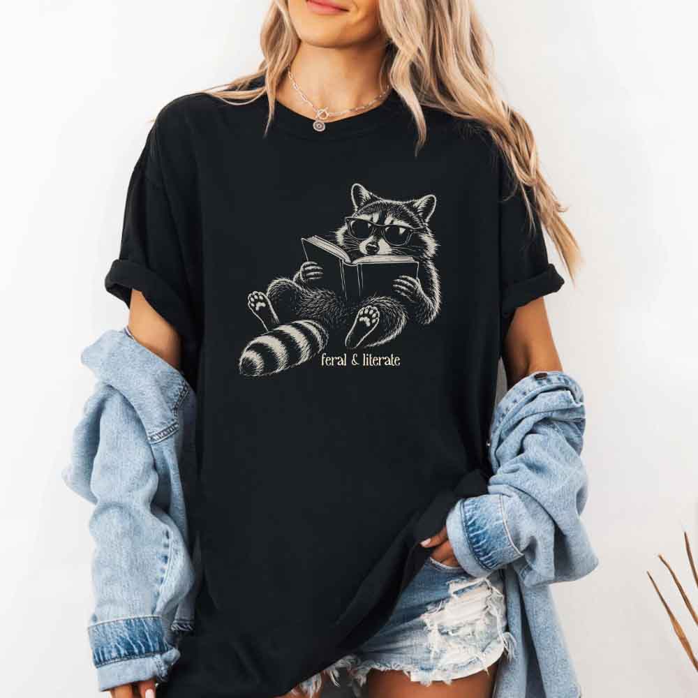 Feral & Literate - Book Lover Tee