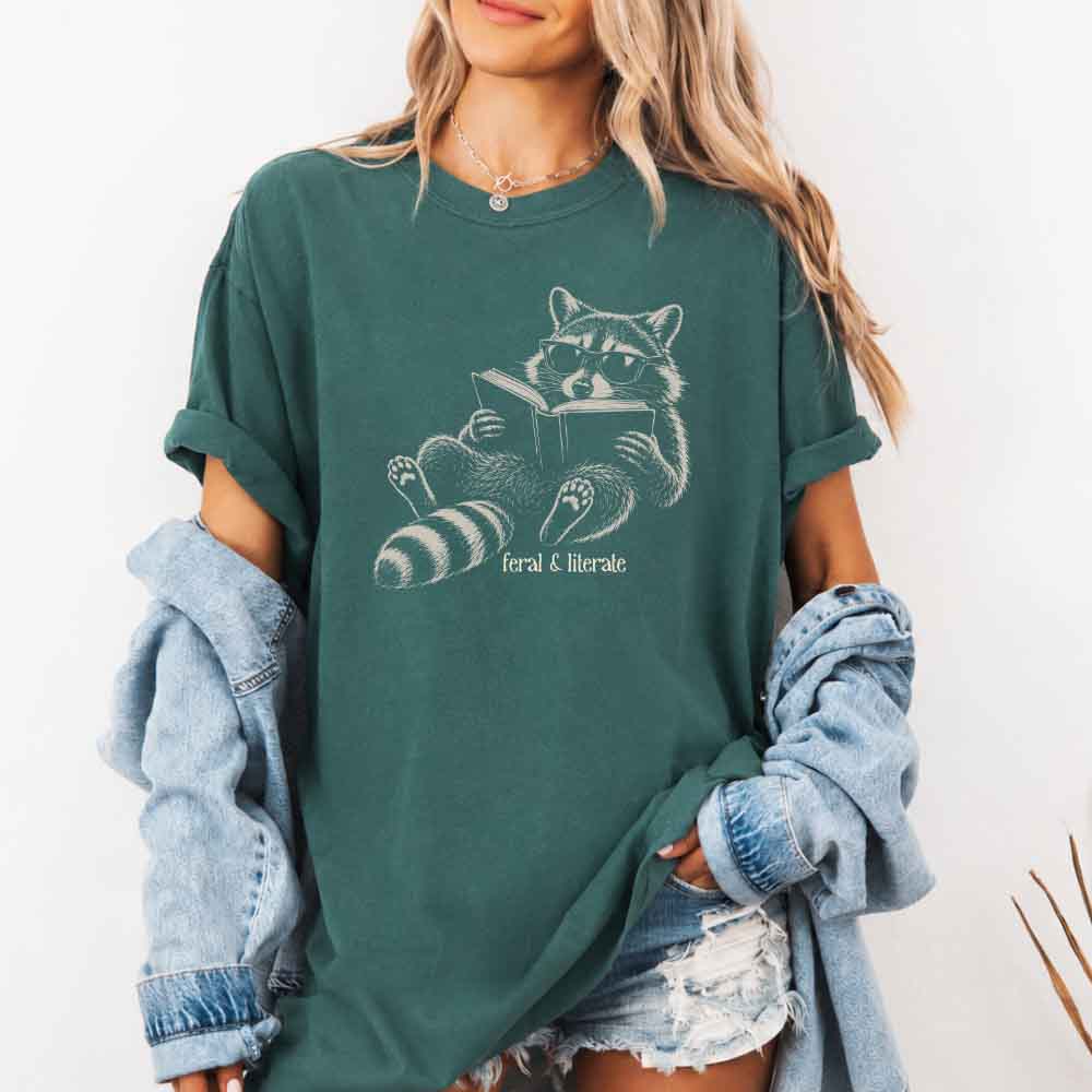Feral & Literate - Book Lover Tee