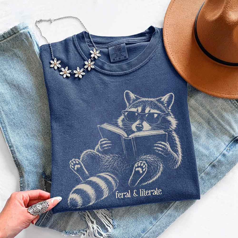 Feral & Literate - Book Lover Tee