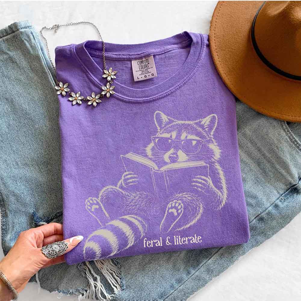 Feral & Literate - Book Lover Tee