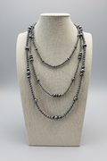 Western Three-Row Faux Sterling Pearl Layered Necklace Set — Graduated Single-Clasp Look