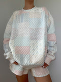 Shades Of Blue Quilted Pastel Sweatshirt