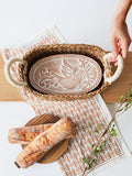 Bread Warmer & Basket Set with Tea Towel - Bird Oval