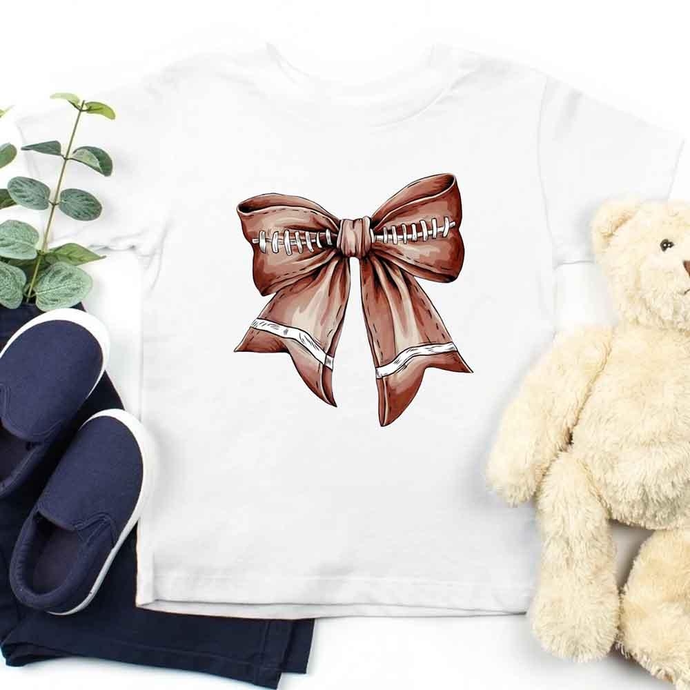Vintage Football Bow For Kids T-Shirt
