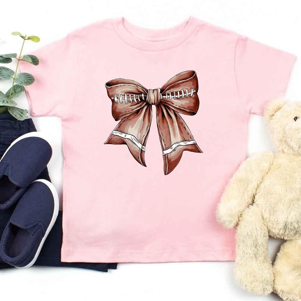 Vintage Football Bow For Kids T-Shirt
