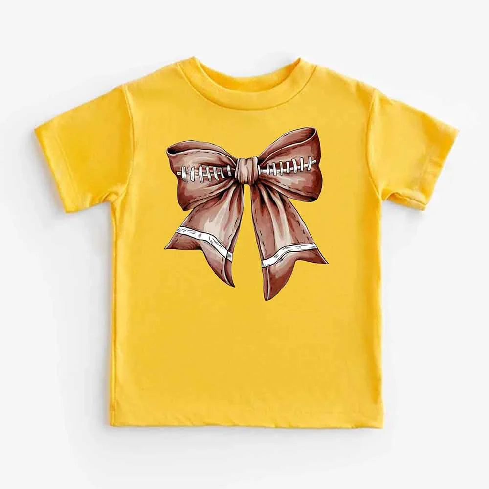 Vintage Football Bow For Kids T-Shirt
