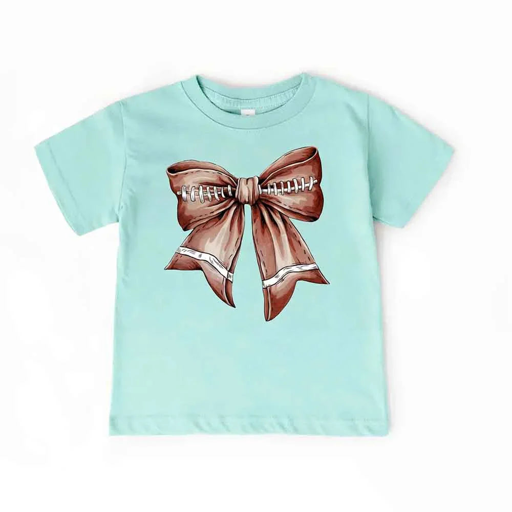 Vintage Football Bow For Kids T-Shirt