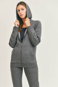 Zip-Up Hoodie Jacket with Side Panels