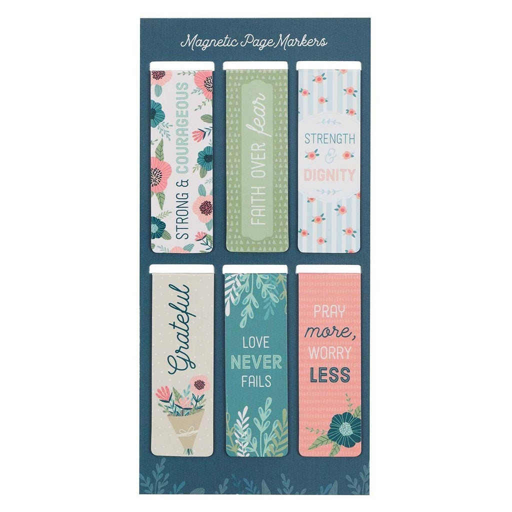 Floral Garden Magnetic Bookmark Set — Set of 6