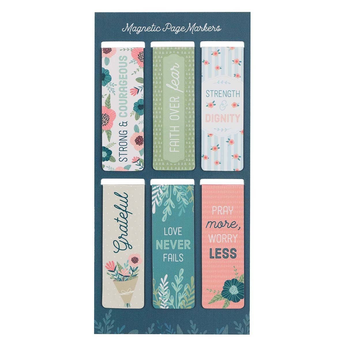 Floral Garden Magnetic Bookmark Set — Set of 6